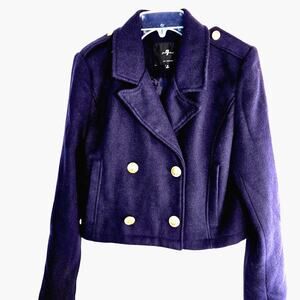 For All ManKind Womens Coat Medium Blue Double Breasted Misses Size 8 10 Jacket